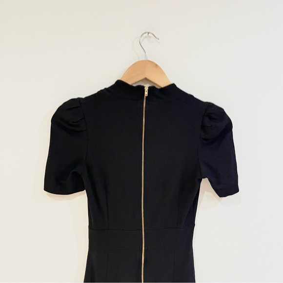 Black French connection dress with zipper in the back and v-neck. Size 2 - Picture 2 of 6